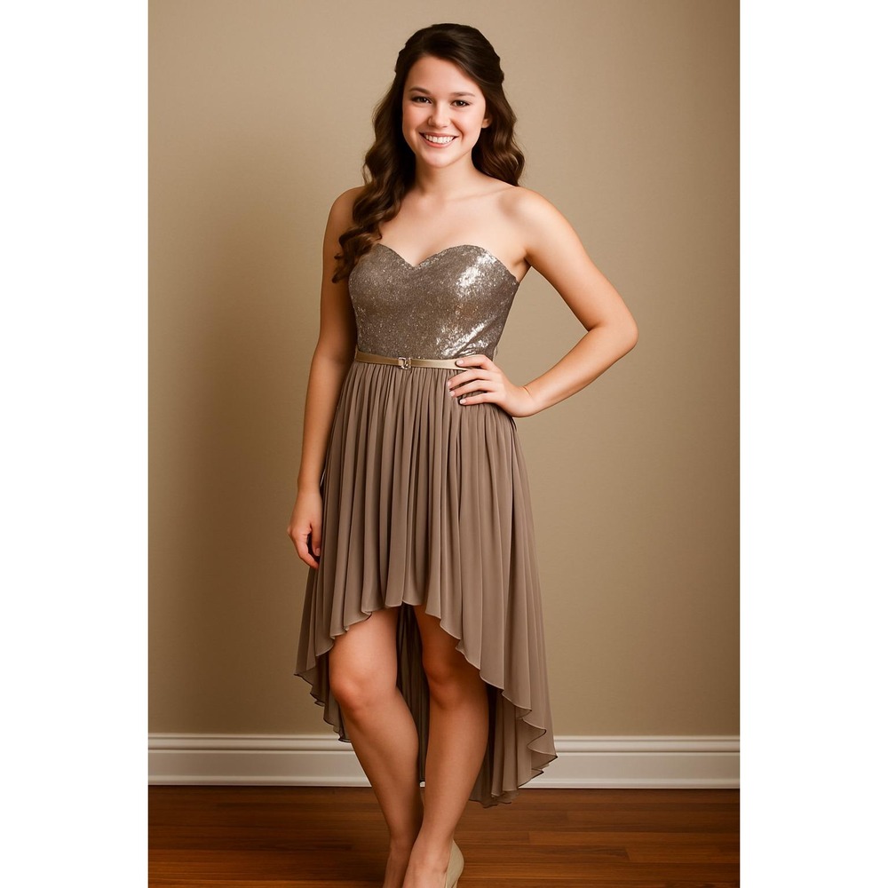 New Vtg Charlotte Russe Chandelier‎ Night Dress Pleated Chiffon Sequin Baby Doll